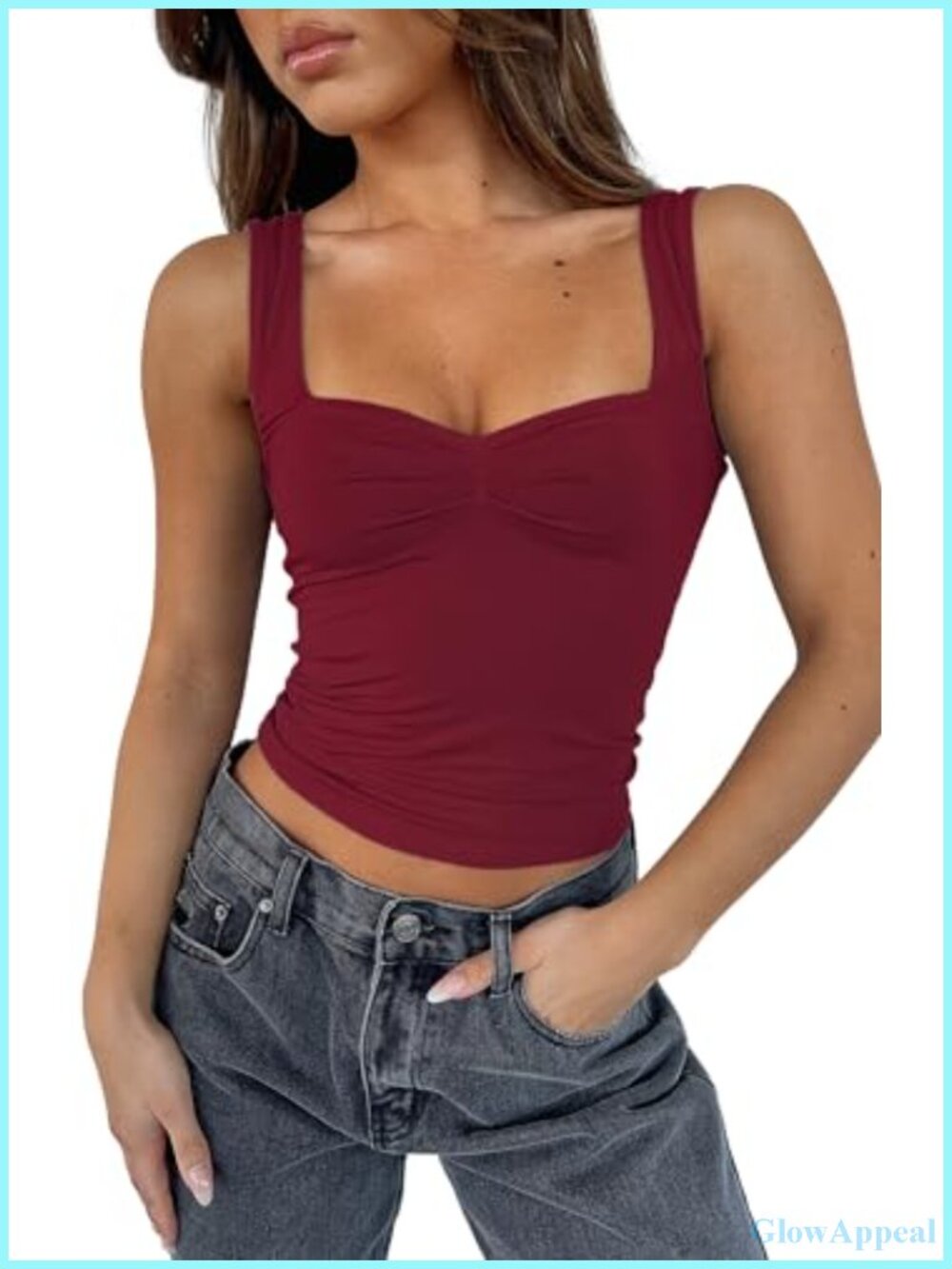 Sleeveless Backless Crop Tank Top Pleated Bustier Sweetheart Neck Strappy Cami